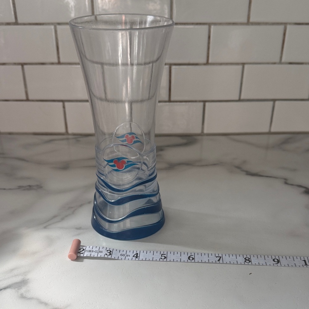 Blue Wave Pattern Glass Tumbler